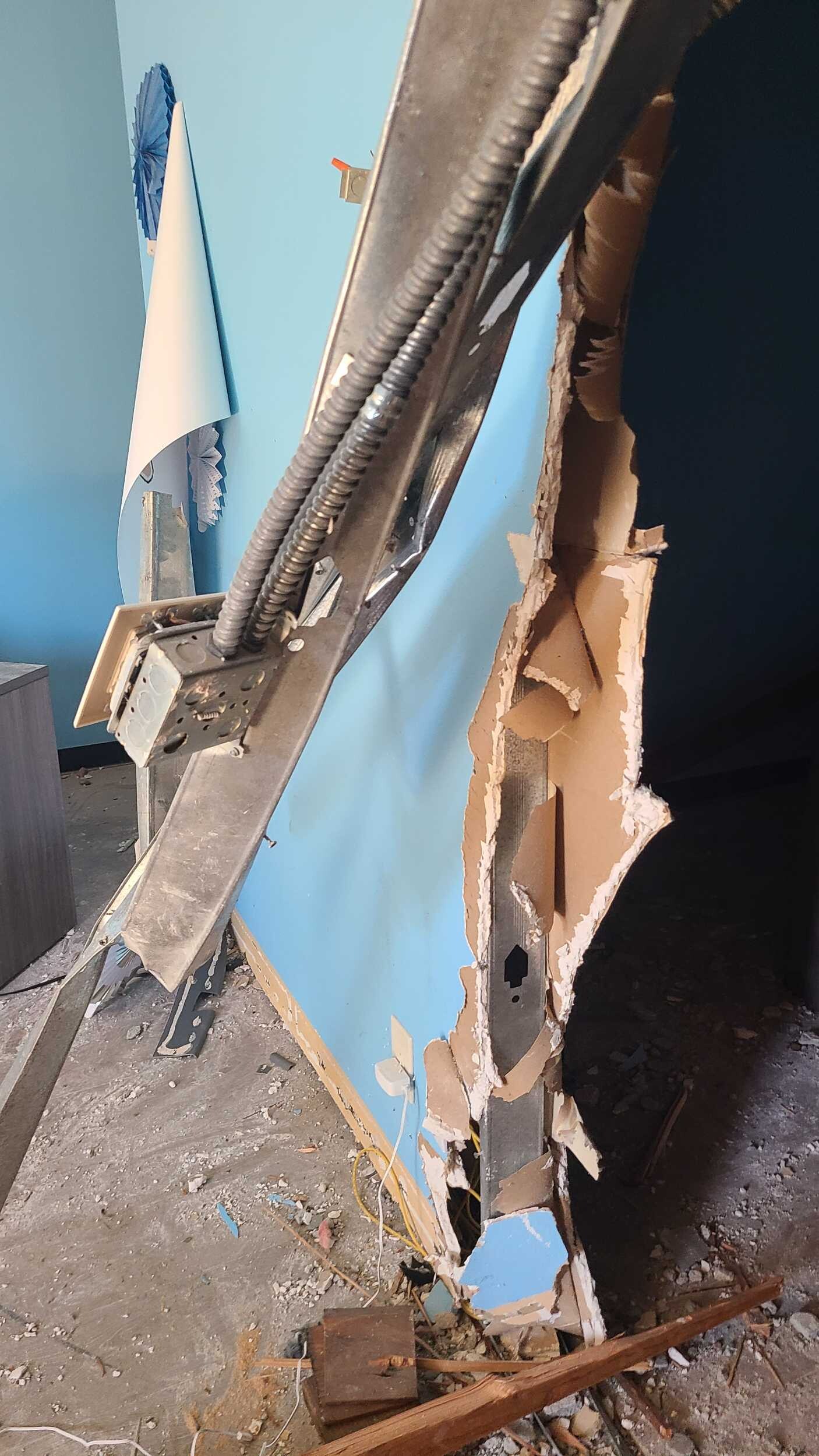 Commercial building following vehicle impact - Before