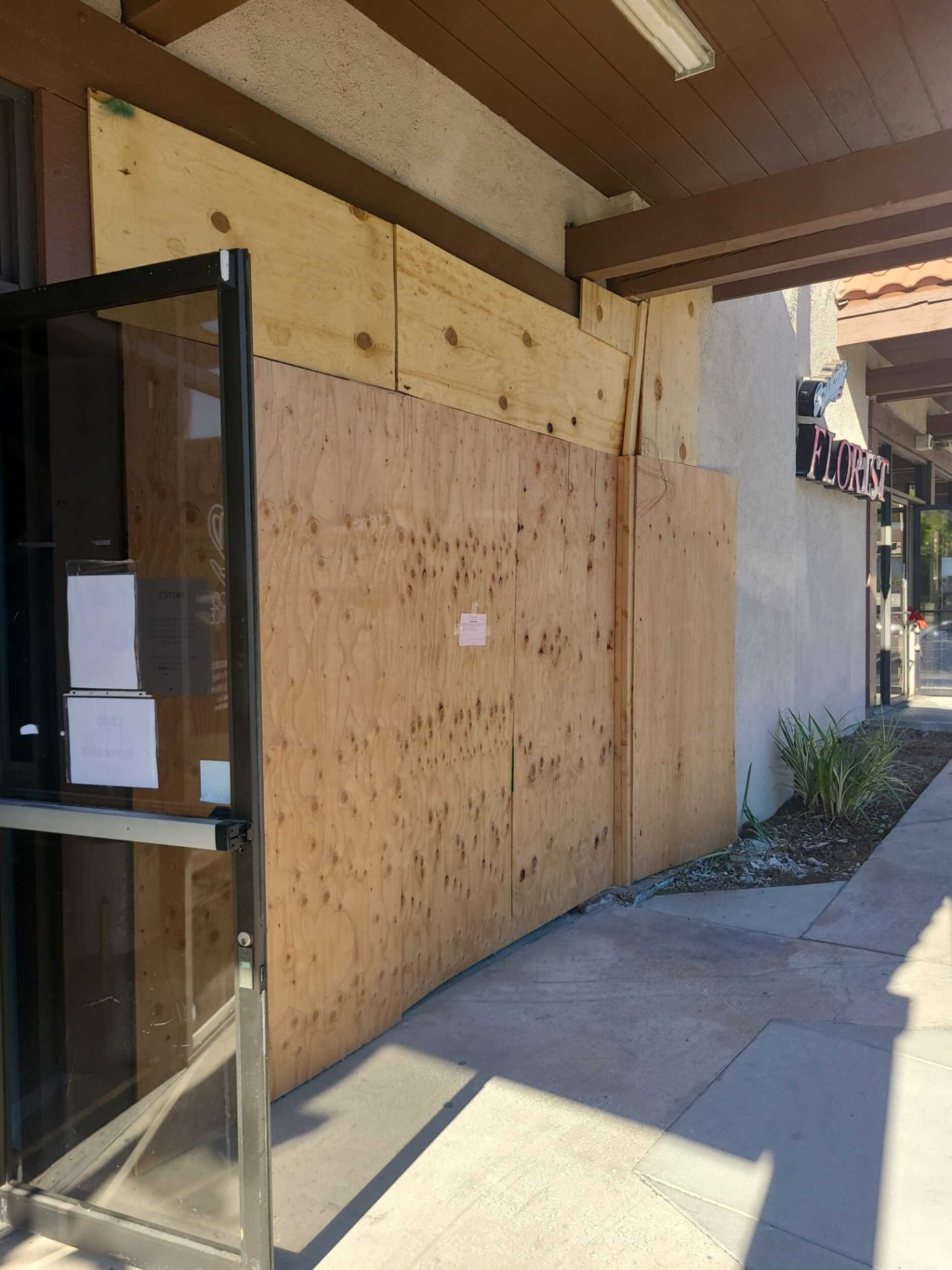 Commercial building following vehicle impact - Before