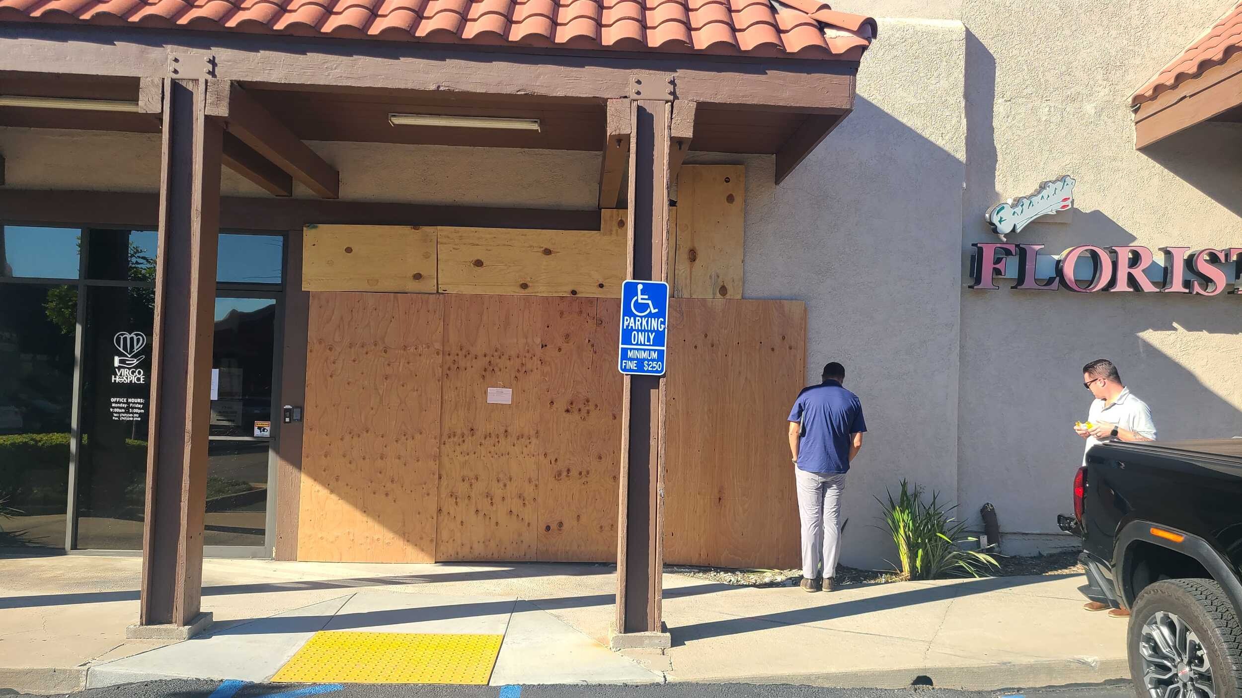Commercial building following vehicle impact - Before