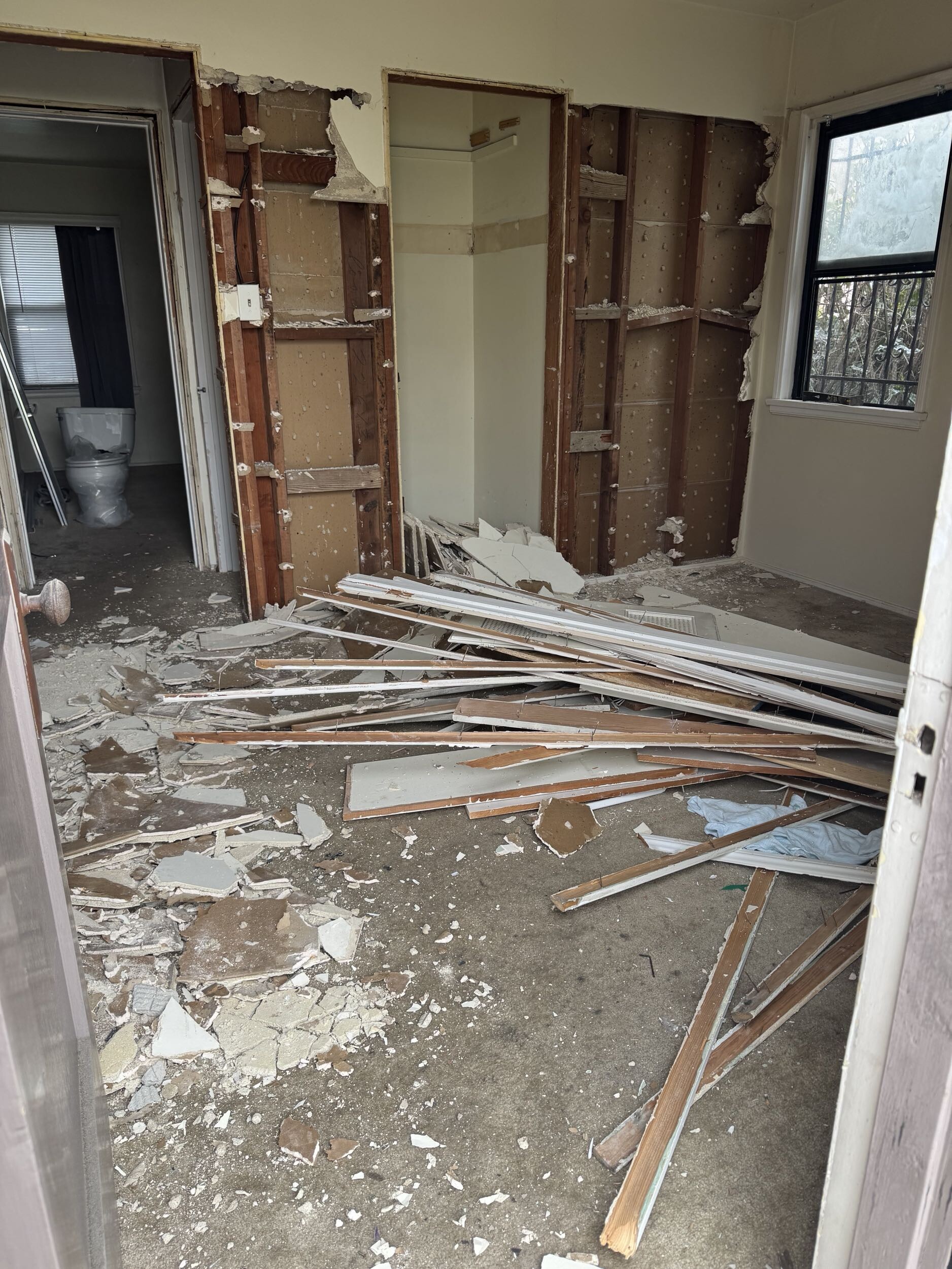 Residential single-family home after fire damage - Before