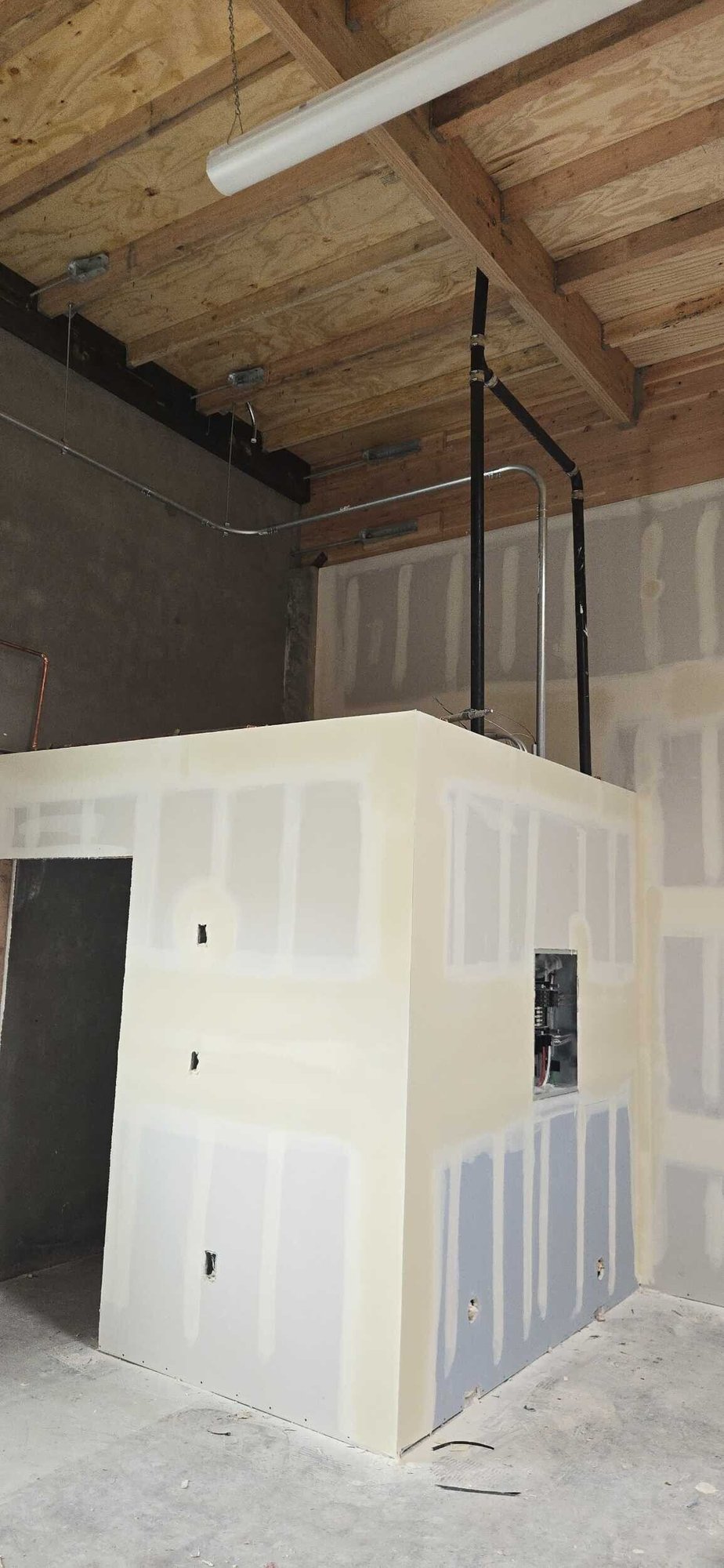 Mixed use industrial  building reconstruction after fire damage - During Construction