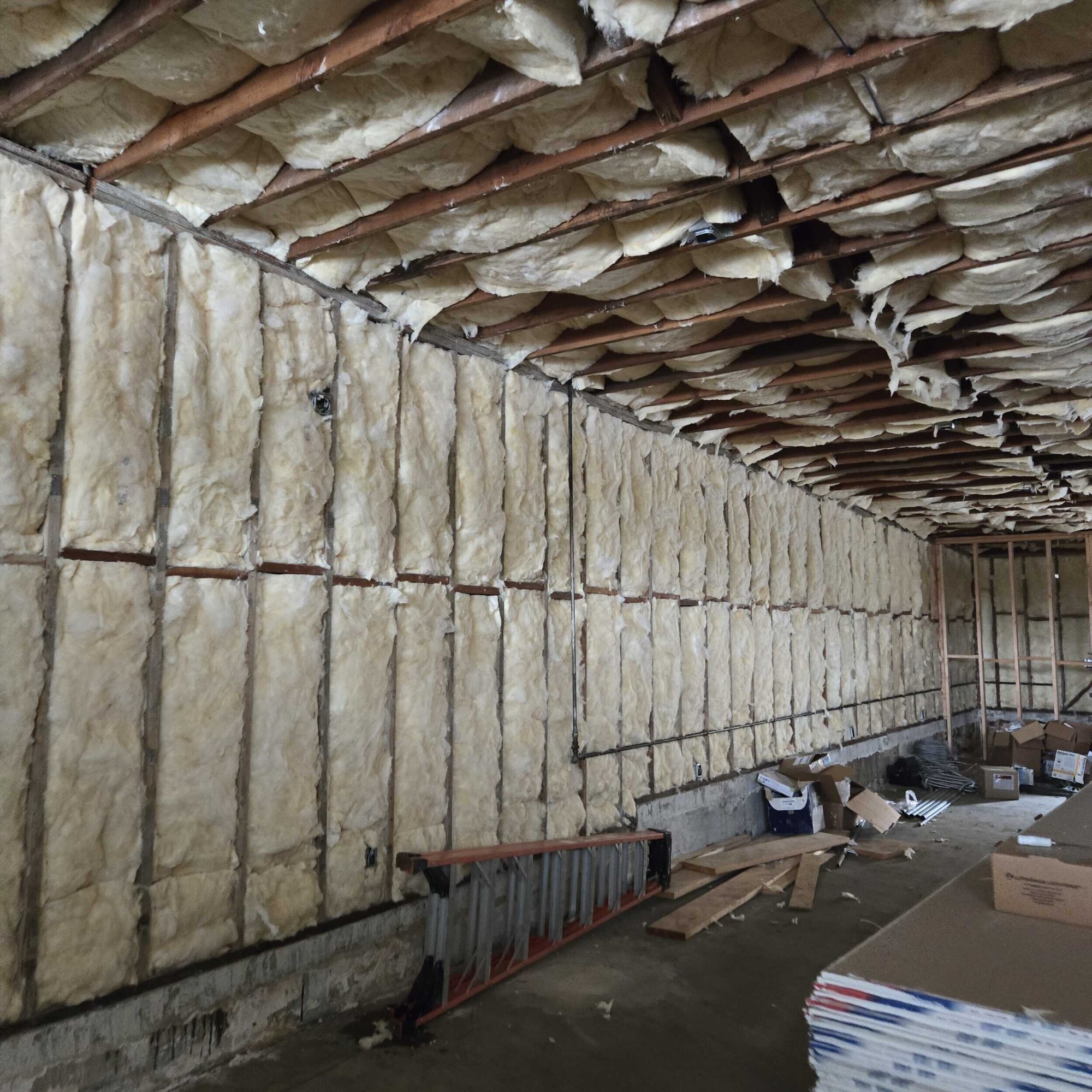 Commercial building reconstruction after fire damage - During Construction