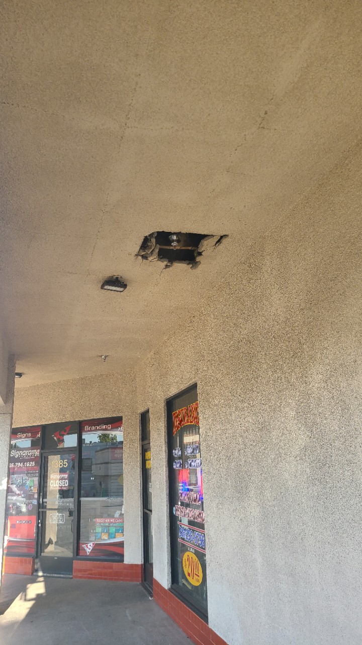 Retail Commercial building reconstruction after fire damage - Before