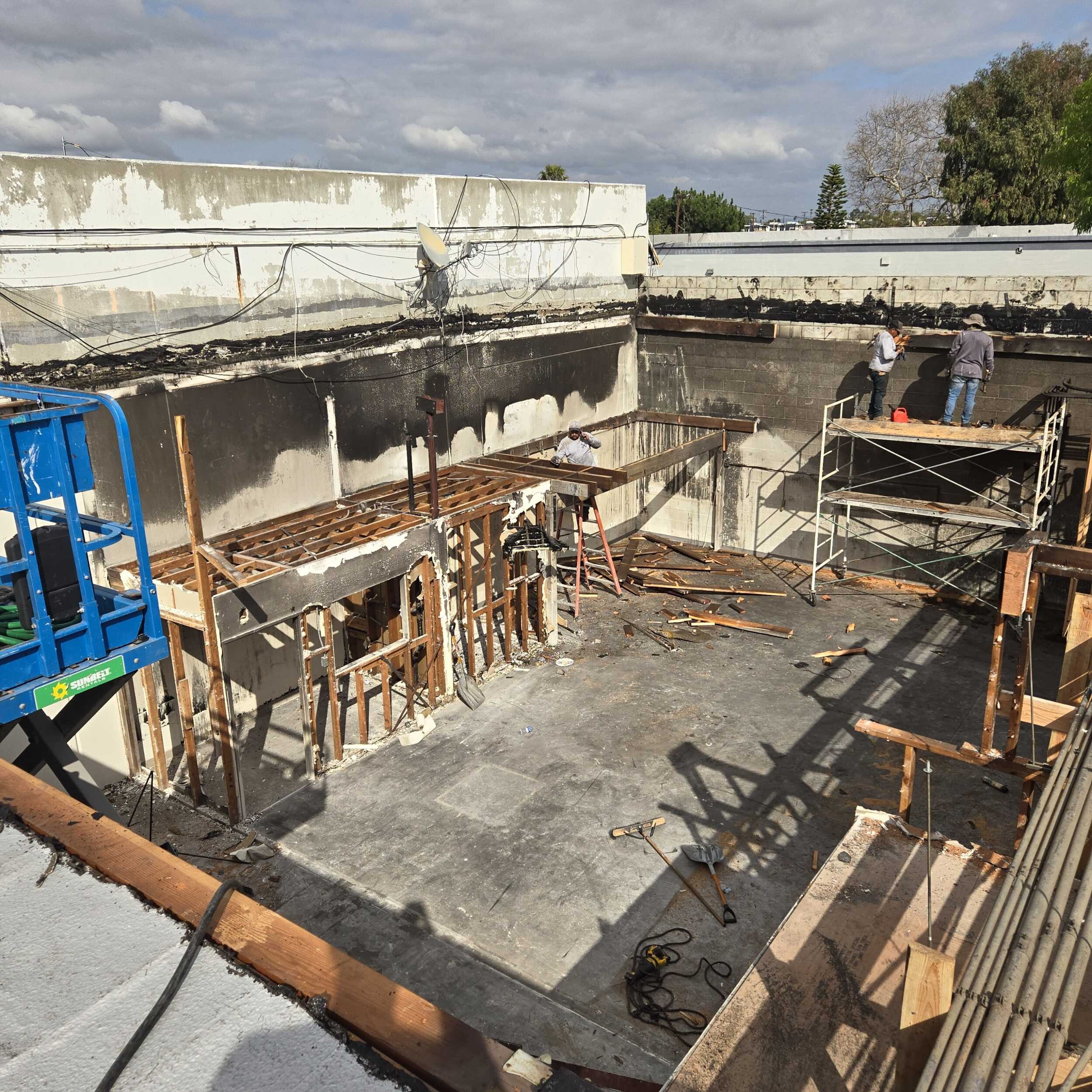 South Bay Commercial building reconstruction after fire damage - Before