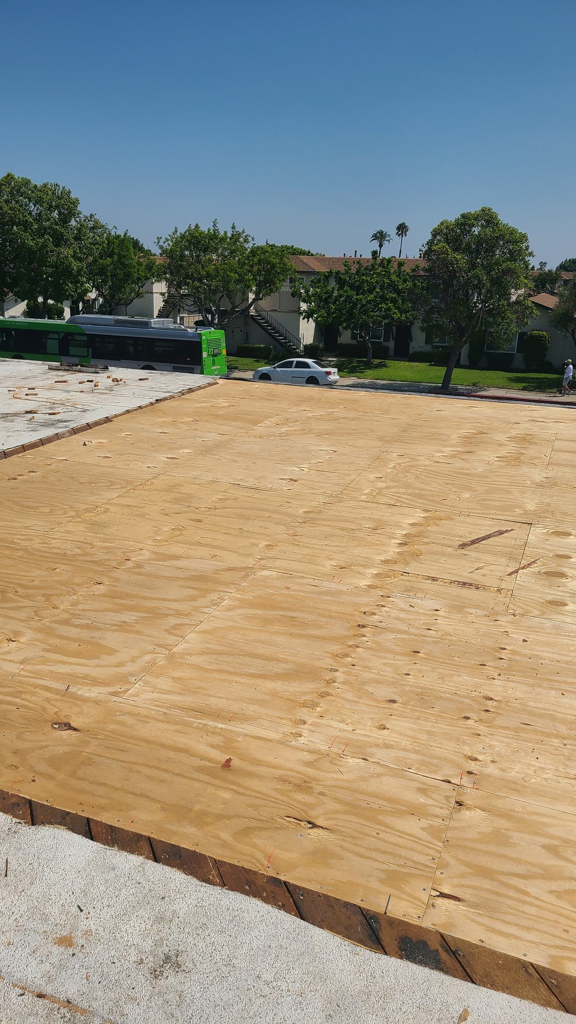 Commercial building reconstruction after fire damage - During Construction