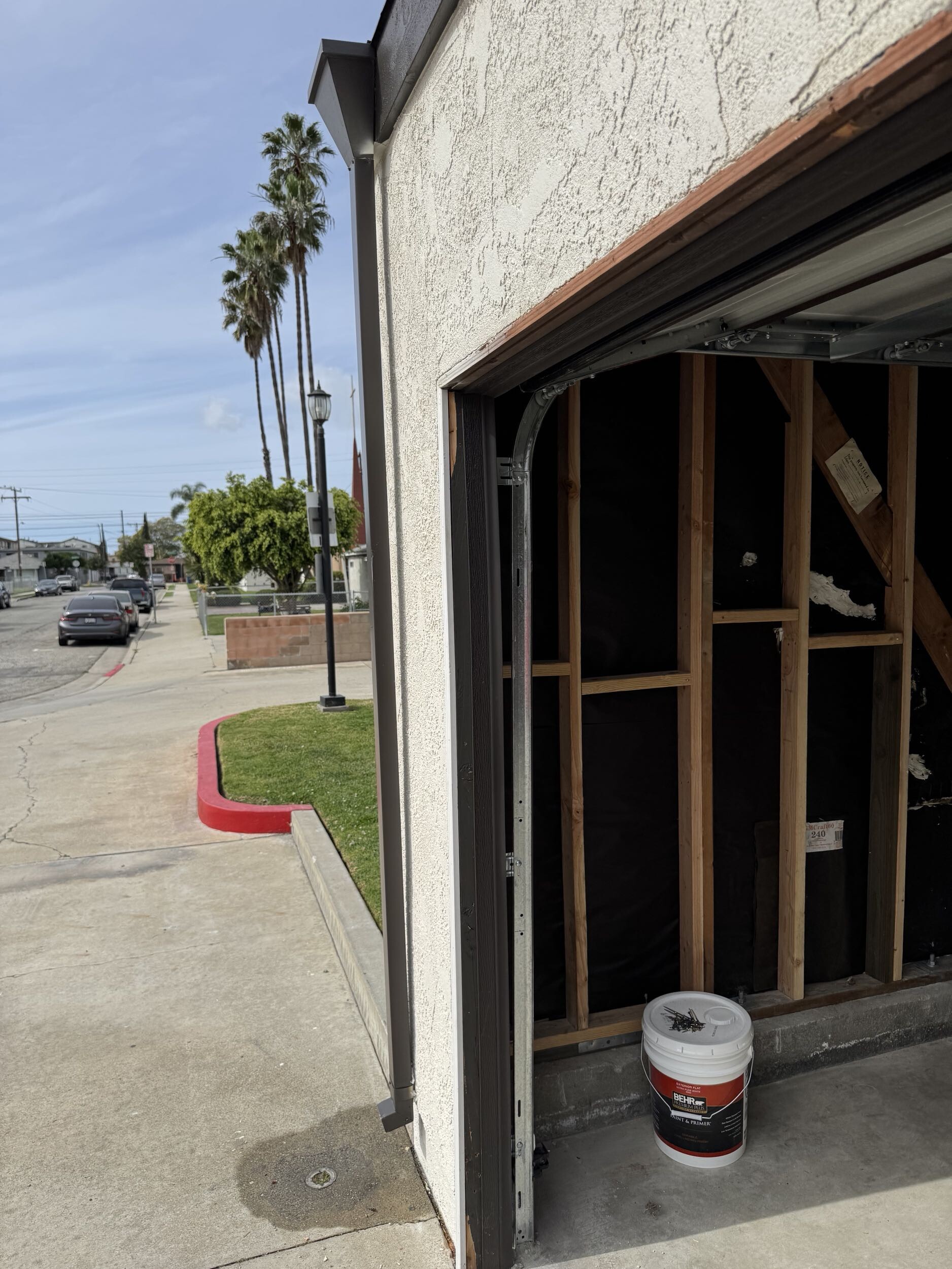 Detached garage reconstruction after vehicle impact - Completion