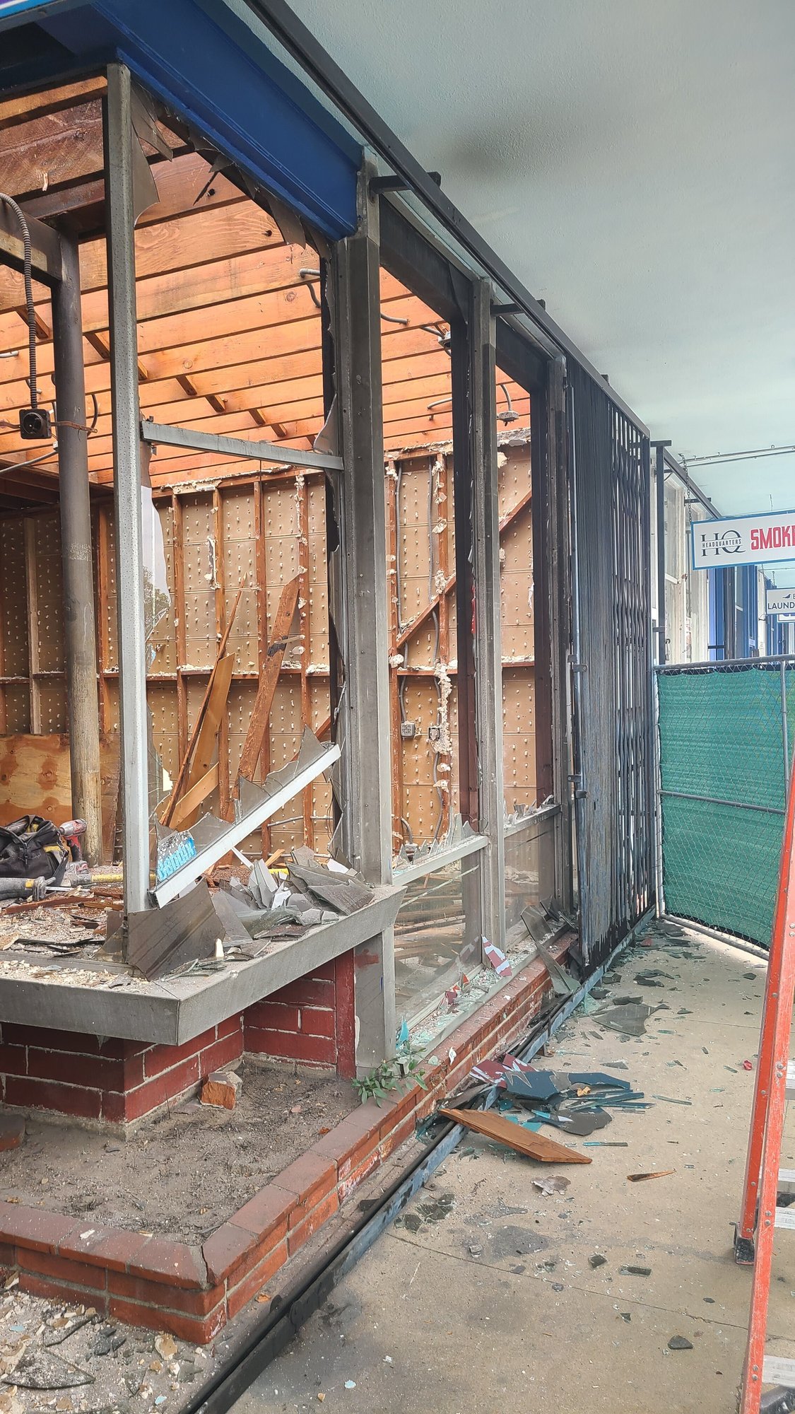 Commercial building reconstruction after fire damage - During Construction