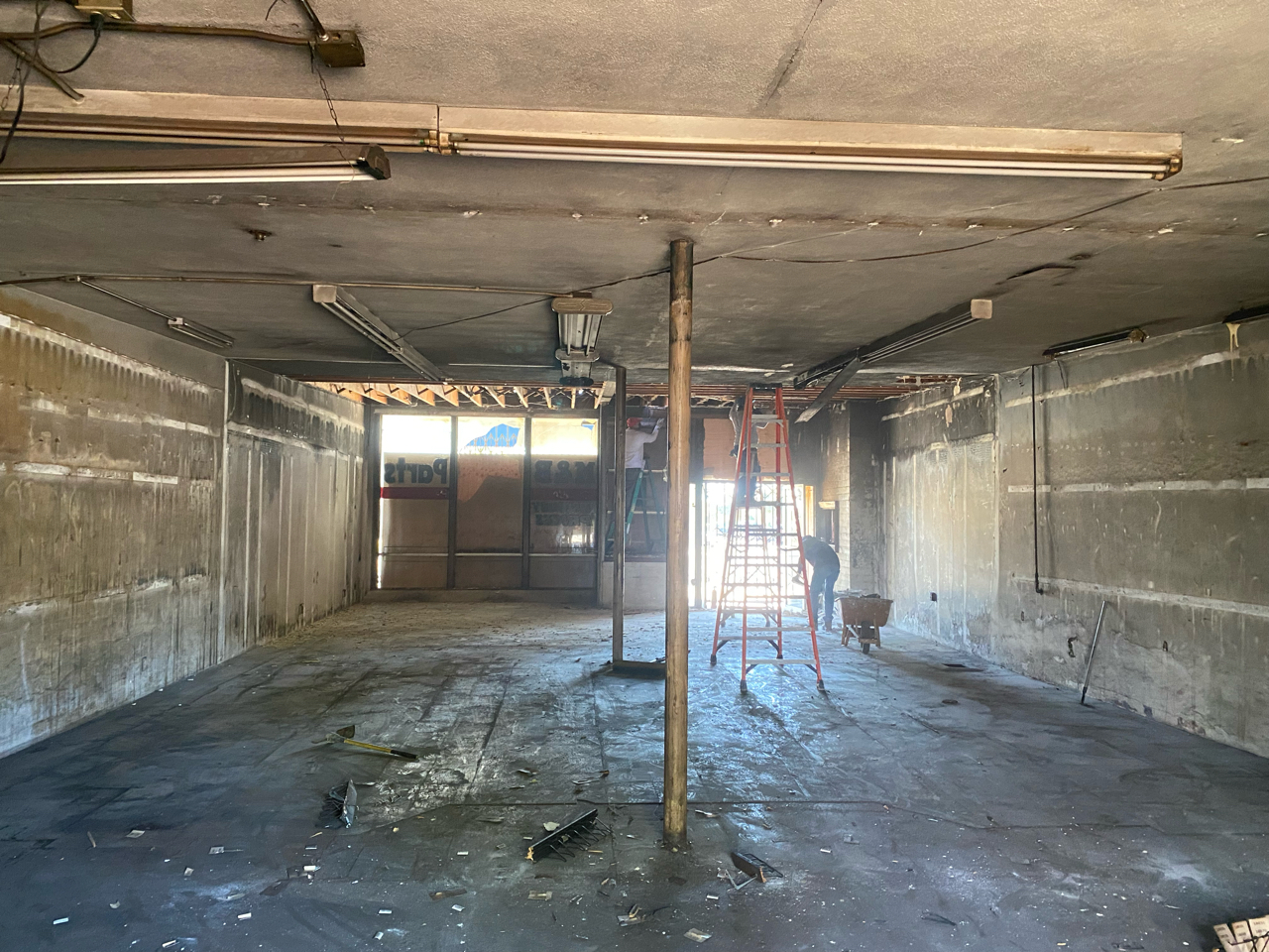 Commercial building reconstruction after fire damage - Before