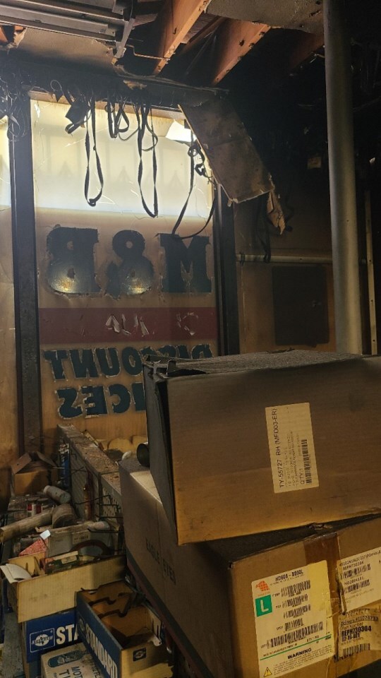 Commercial building reconstruction after fire damage - Before