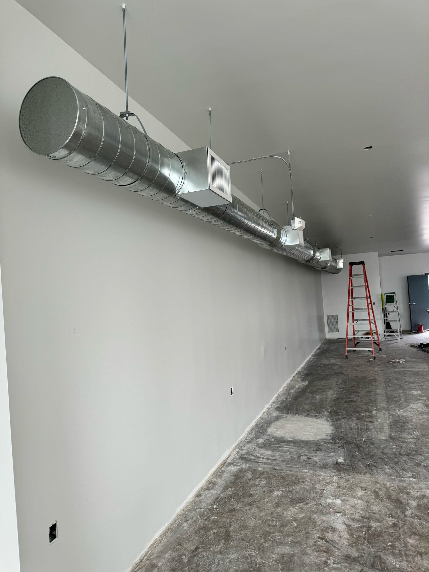 Commercial building reconstruction after fire damage - During Construction