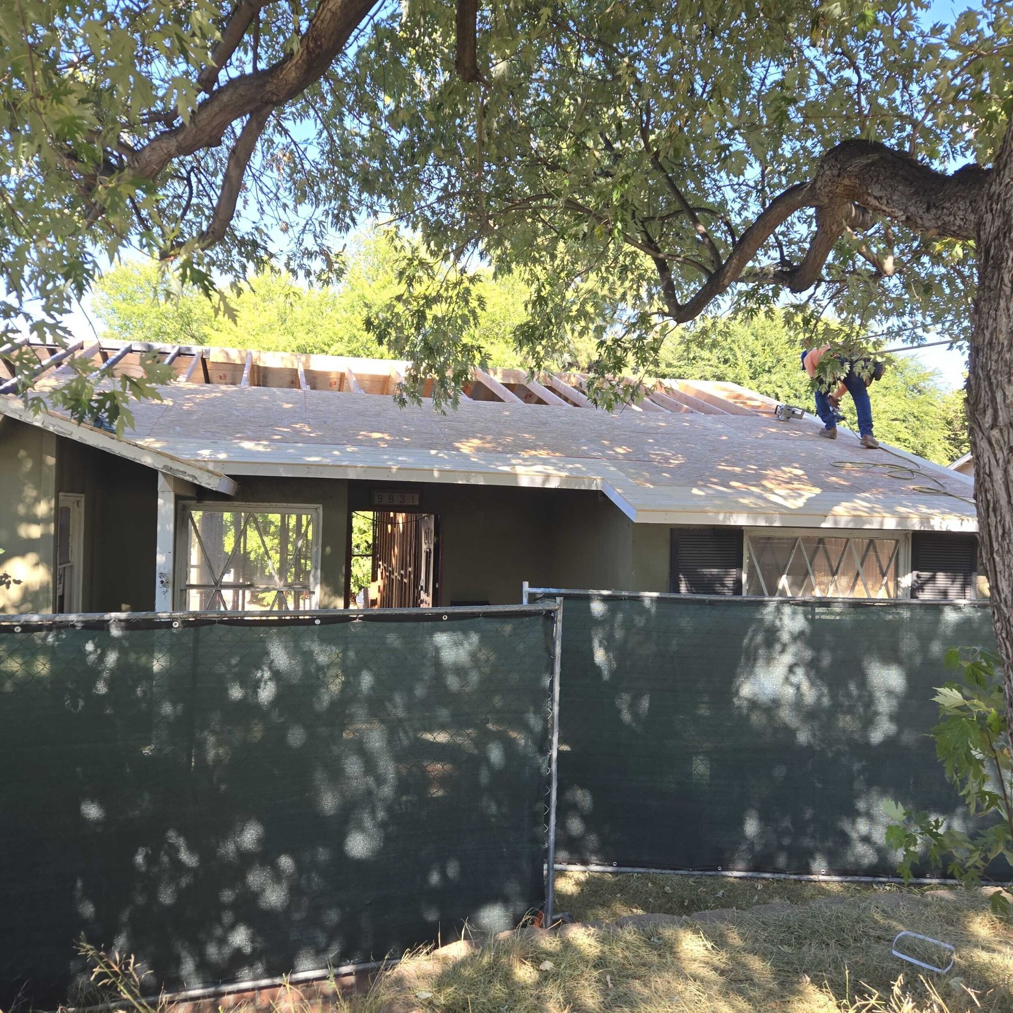 Residential single-family home after fire damage - During Construction