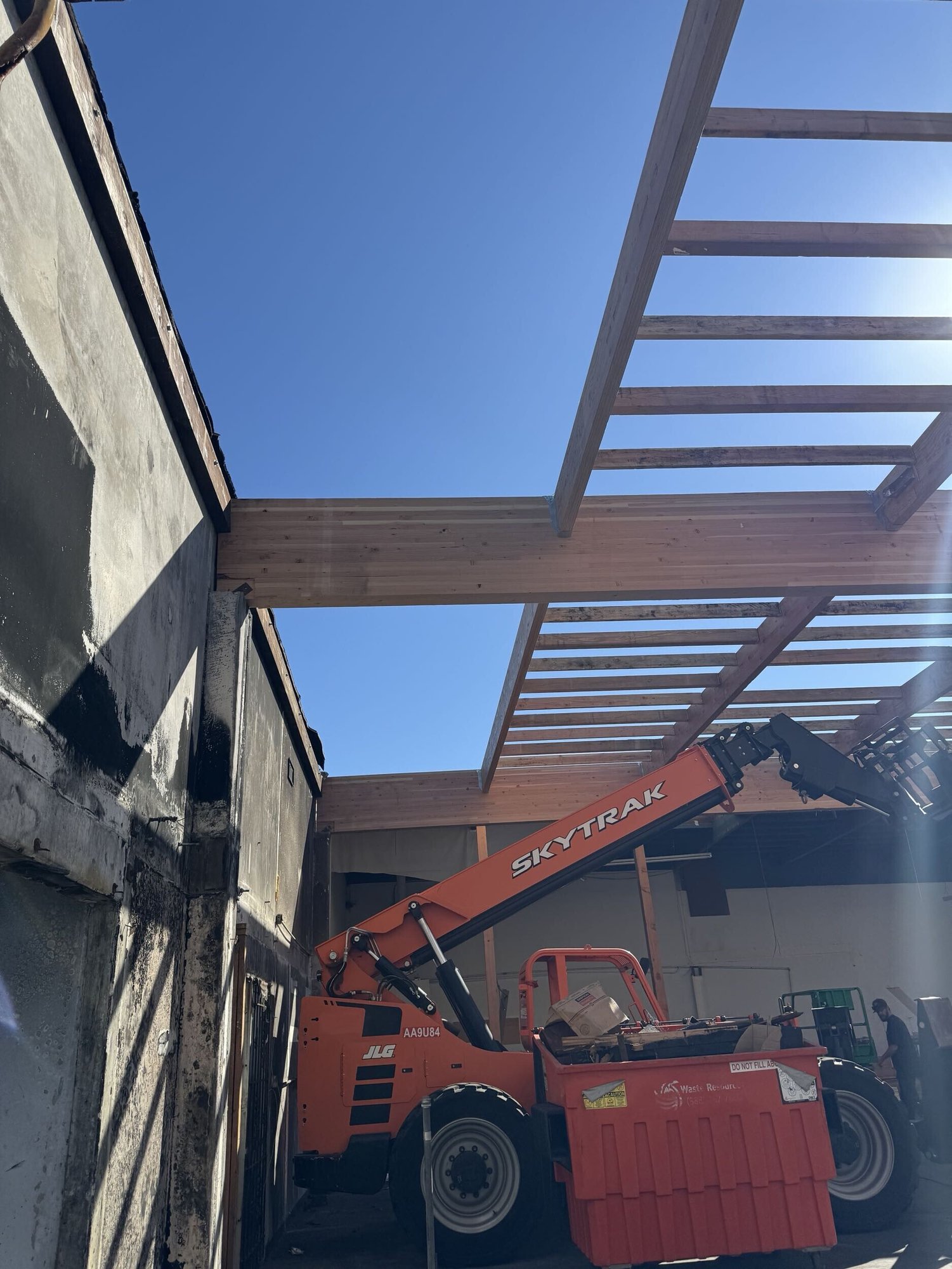 Mixed use industrial  building reconstruction after fire damage - During Construction