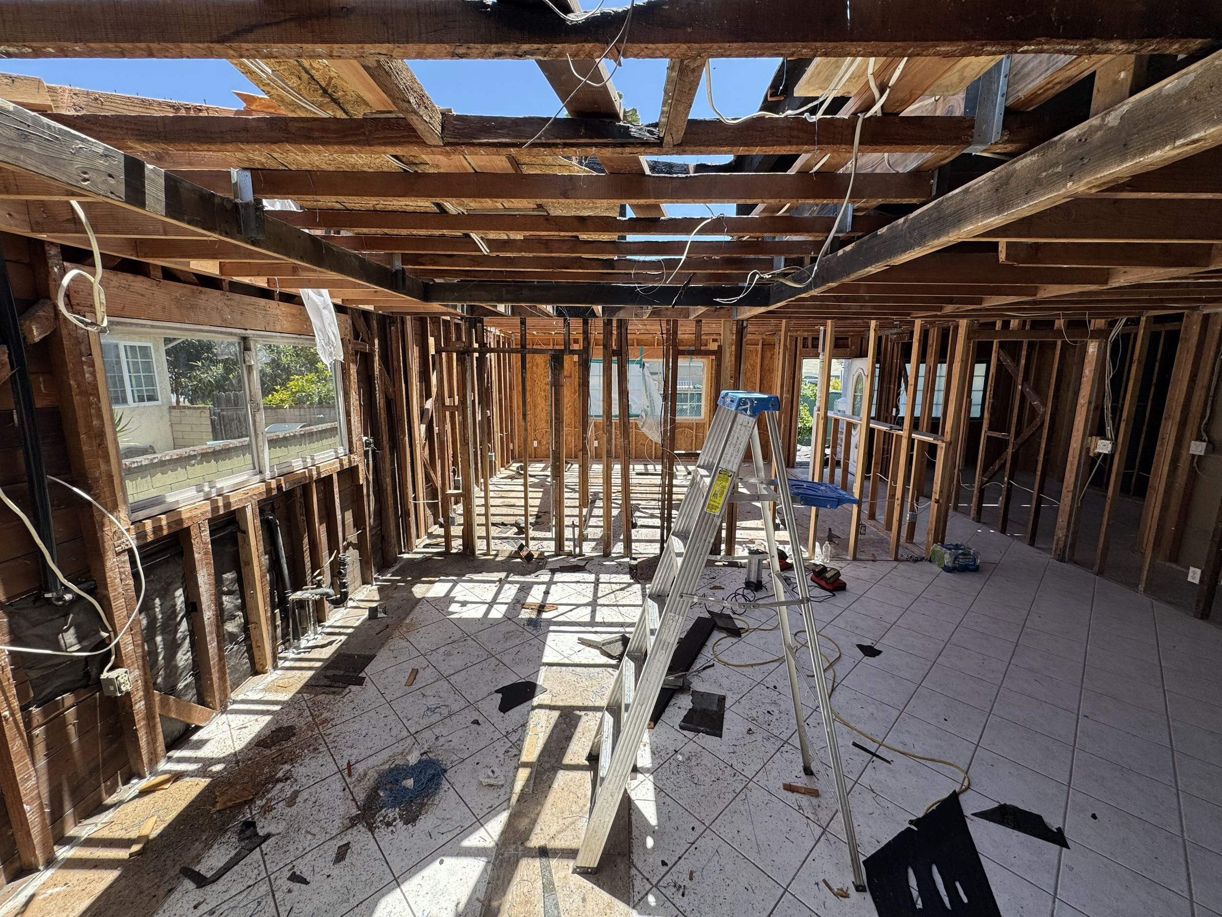 Reconstruction residential home after kitchen fire - Before