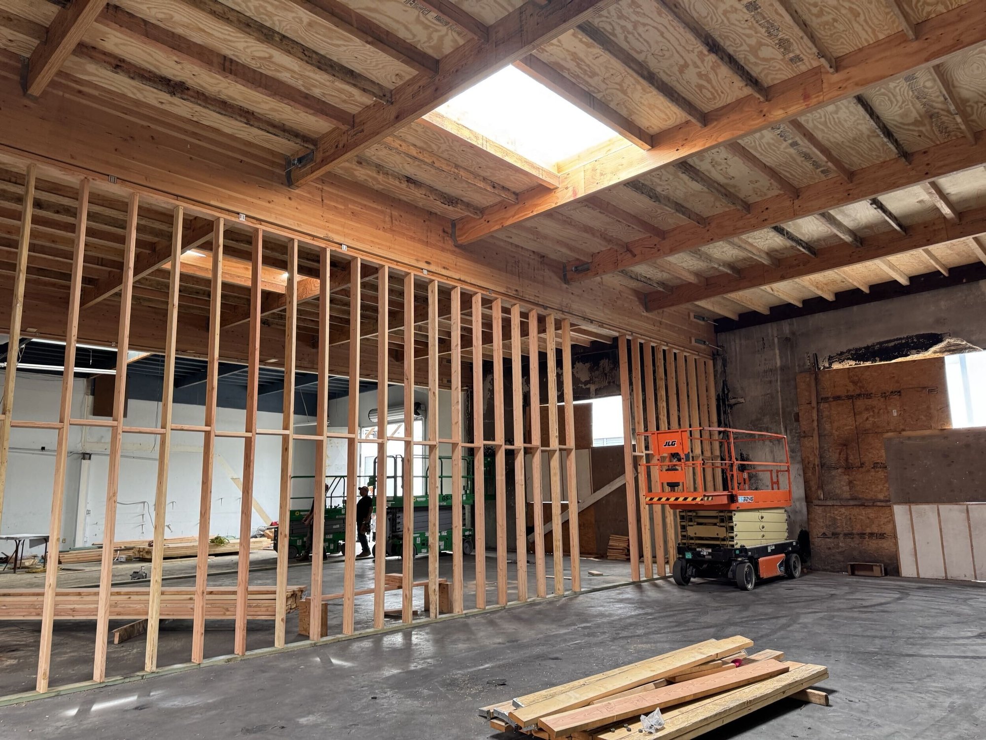 Mixed use industrial  building reconstruction after fire damage - During Construction