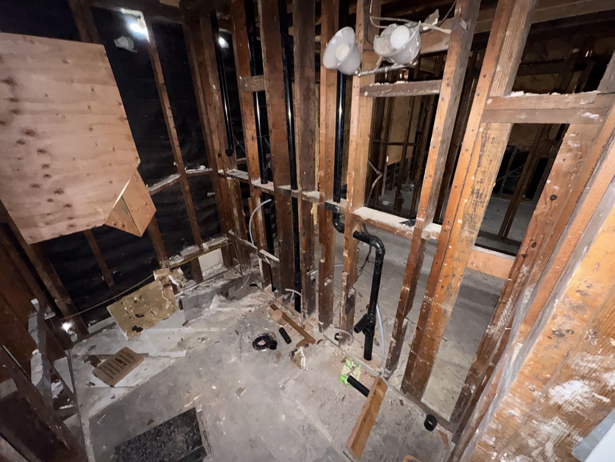 Residential single-family home after fire damage - Before