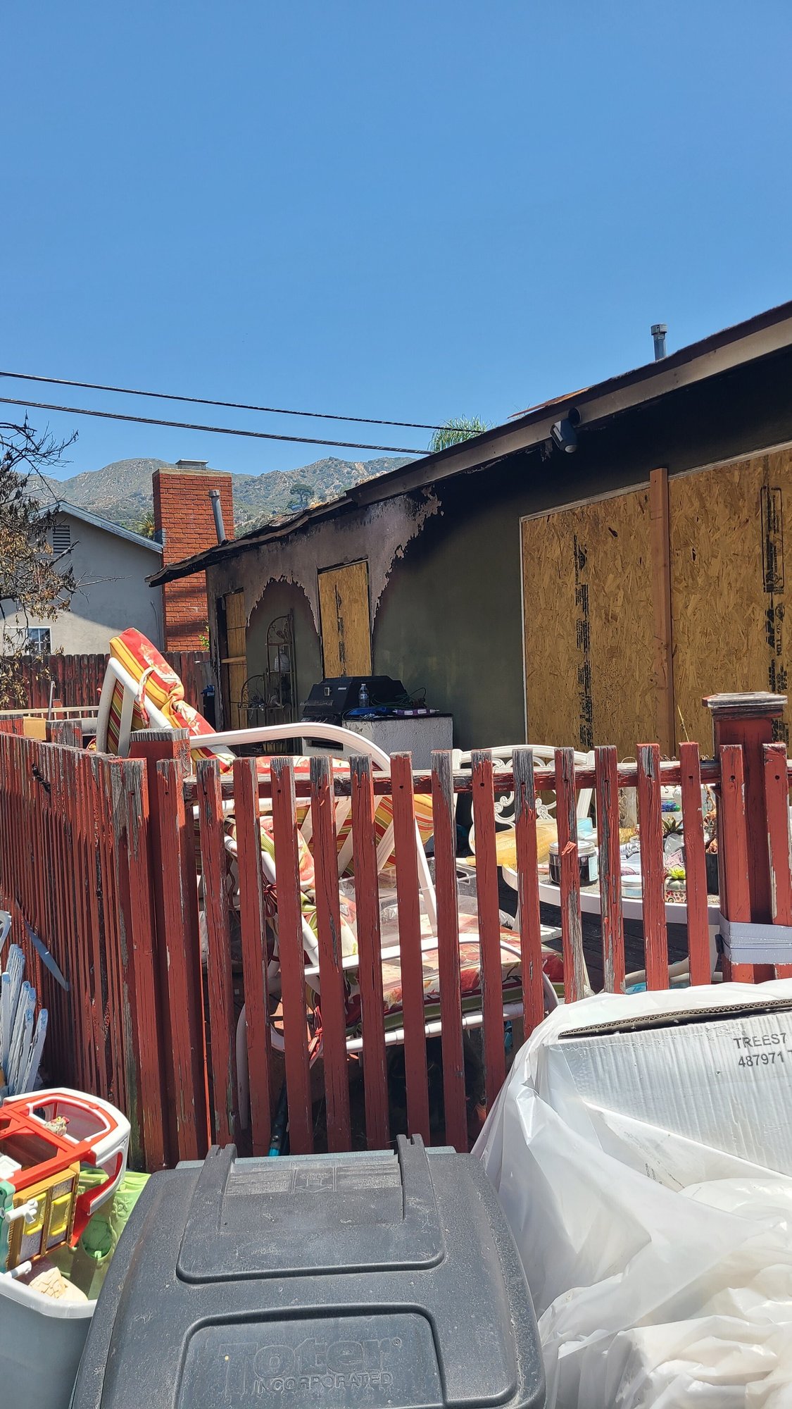 Residential single-family home after fire damage - Before
