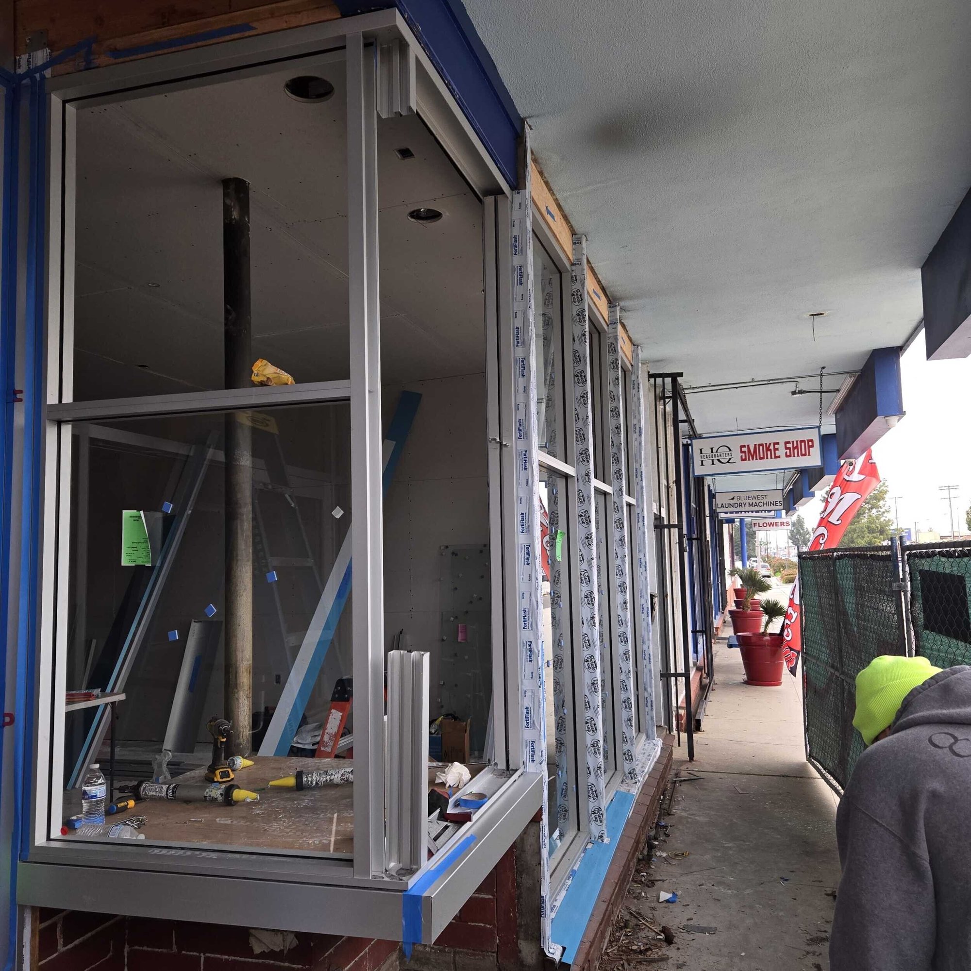 Commercial building reconstruction after fire damage - During Construction
